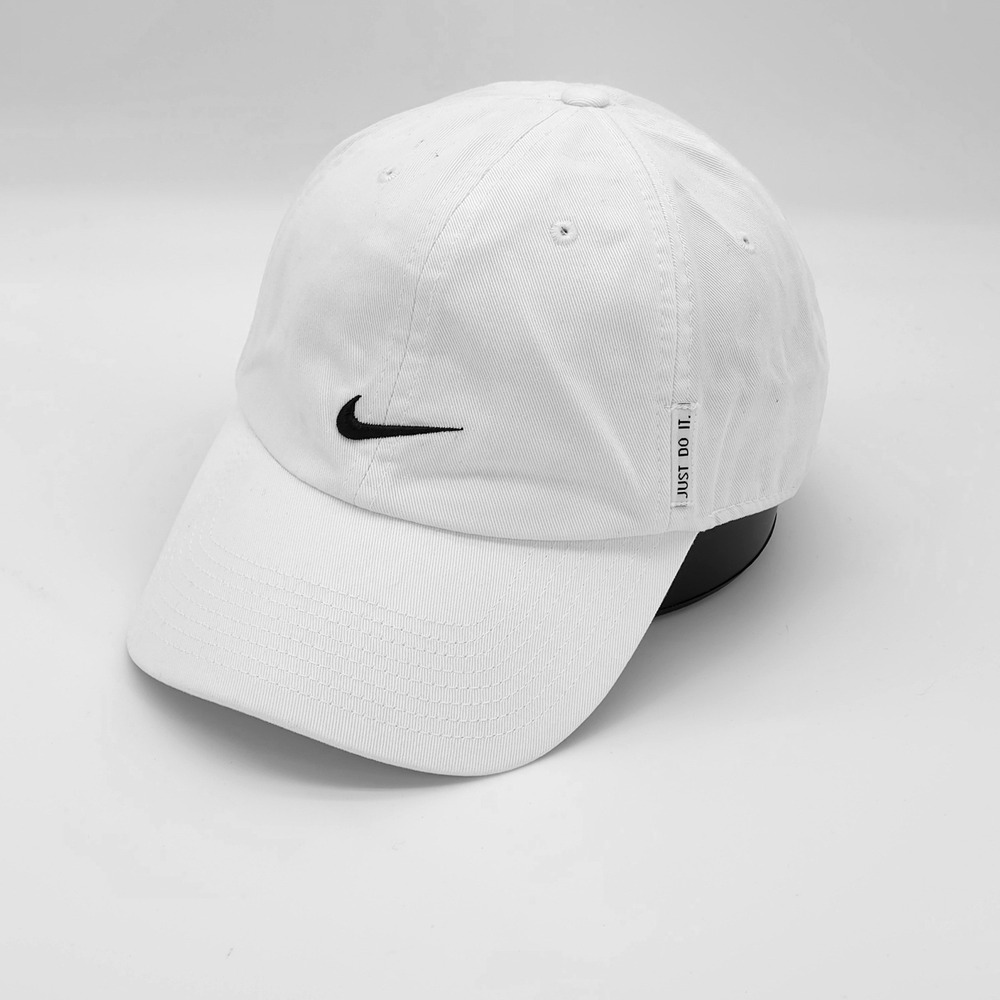 Nike Hat Cap Mens Strap Back White Swoosh Sportswear Casual - Picture 2 of 12